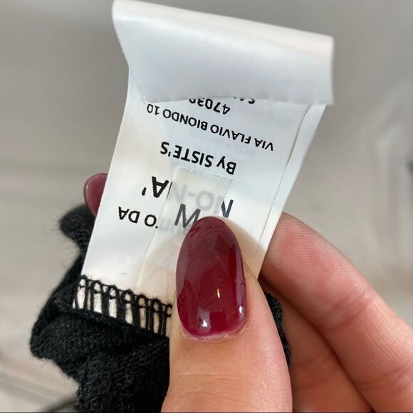 No-Na Cashmere Blend Bib‎ Front Half Sleeve Sweater Size Medium - Picture 12 of 15